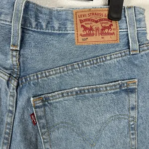 Levi's 501 Original High Rise Medium Wash Distressed‎ Denim Cut Off Shorts Sz 30 thumbnail 4