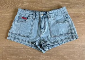 White Fox Boutique Denim Shorts Size S Blue thumbnail 1