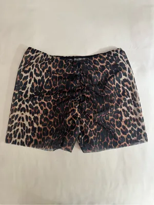NEW Harna Moire Leopard print mesh pole dance shorts in size S thumbnail 4