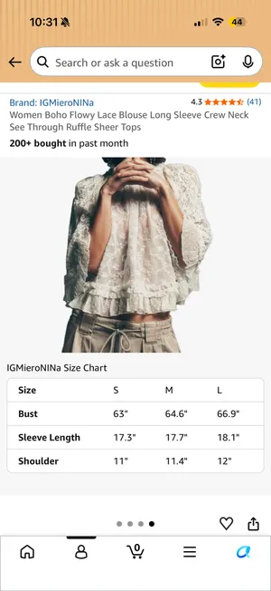 Amazon Cream Lace Top thumbnail 4
