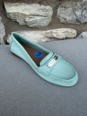 Coach Mint Green Leather Loafers size 6.5 NEW thumbnail 6