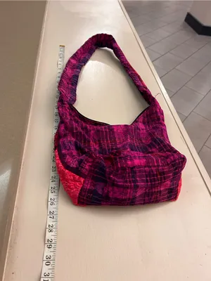 Vibrant Pink Plaid Shoulder Bag with Padded Strap thumbnail 3