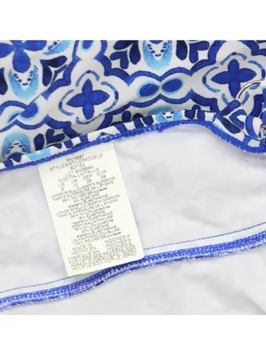NWT Swim Solutions Double-Tier One-Piece Swimsuit Amalfi Coast Blue Multi 8 thumbnail 4