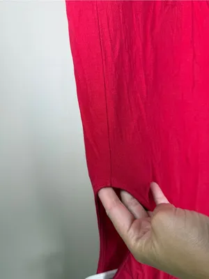 Free People Beach Red Cotton Maxi Dress with twist strap and pockets thumbnail 7