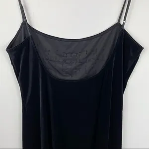 Y2K Victoria’s Secret Black Velvet Beaded Slip Dress Mini Sz Large thumbnail 8