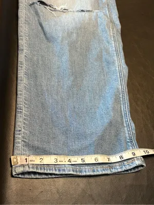 American Eagle Outfitters Light Blue Distressed Wide-Leg Jeans 23/000 Short NWT thumbnail 13