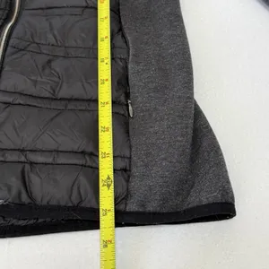 Michael Kors Black Knit-Sleeve Puffer Coat Hooded‎ Zip Up Women's Size Small thumbnail 5