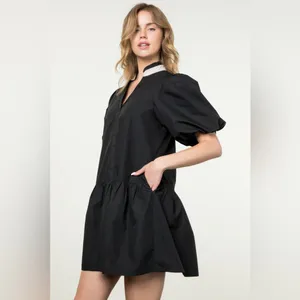 NWT THML Hint of Fun Black Mini Dress | S thumbnail 3