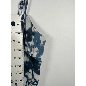 Betsey Johnson Size 6 Maxi Dress Womens Tie Dye‎ Deep V Blue White Sweetheart thumbnail 8
