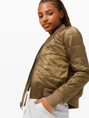Lululemon Women’s Non-Stop Bomber Jacket Full Zip Reversible in Frontier 6 thumbnail 3