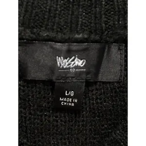 Mossimo Sweater Mini Knit Dress Zipper Detail Size Large Round Neck Black‎ thumbnail 3