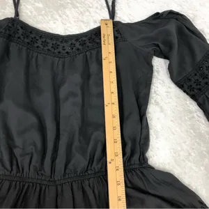 American Eagle Outfitters Off shoulder romper eyelet charcoal womens size medium thumbnail 6