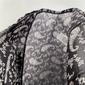 LOFT Paisley Ruched Flutter Sleeve Mixed Media‎ Top Lightweight Chiffon thumbnail 8