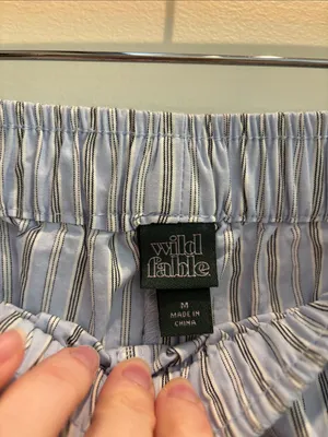 Wild Fable Wide Leg Pants Blue Striped Tie Side Size Medium thumbnail 7