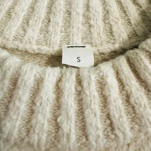 Lululemon Brushed Cotton Merino Blend Crewneck Sweater Ivory Preppy Size Small thumbnail 6