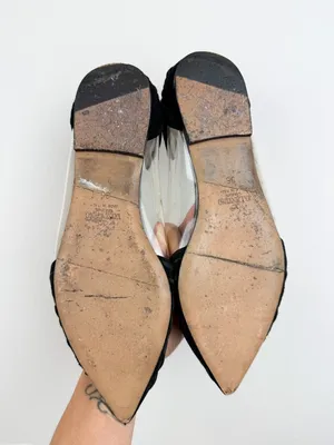 Valentino Garavani Black Pleated Suede Point Toe Flats Size 36/ US 6 thumbnail 11