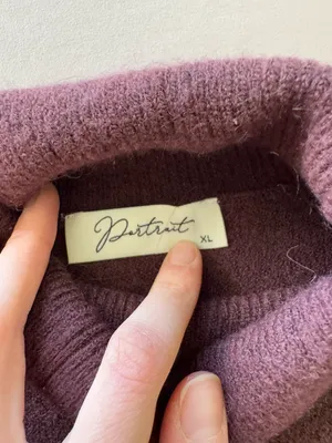 Puff Sleeve Wool Turtleneck Sweater Brown Size XL thumbnail 4