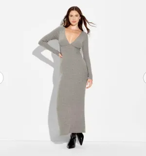 Wild Fable Grey Ribbed Maxi Dress thumbnail 2