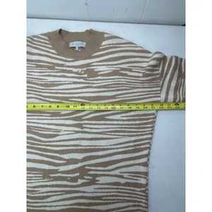 Wayf Intarsia Zebra Print Sweater Dress In Beige Zebra Size M. NWOT thumbnail 5