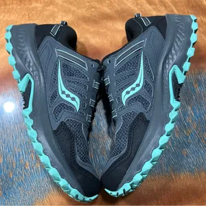 Saucony Excursion TR13 Trail Running Shoes size 8W gray black teal thumbnail 2