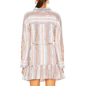 Veronica Beard Jeans Ardith 100%‎ Cotton Striped Mini Shirt Dress thumbnail 3