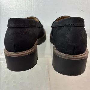 Cliffs by WHITE MOUNTAIN 7.5 Chunky Heel Lug Sole Black Faux Suede Loafers thumbnail 5