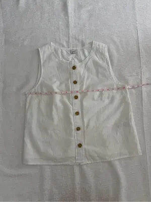 J.Crew Linen Blend Button Front Shell Top Vest White Size M NWT thumbnail 9