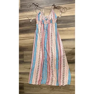 Lulus Maxin' Relaxin' Boho Beach Festival Tie‎ Strap Maxi Dress M Summer thumbnail 2
