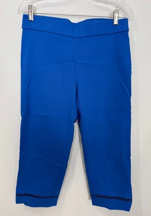 Women's Bright Blue Cropped Capri Pants Size 8P thumbnail 1