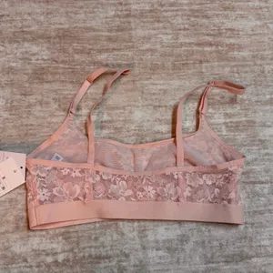 Auden Women’s Small Pink Lace Lightly Lined Scoop Bralette Mesh Pullover New thumbnail 5