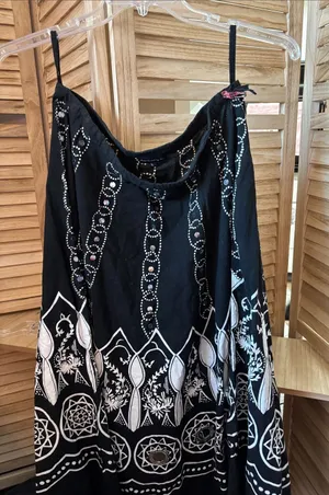 Boho Black & White Embellished Skirt Large thumbnail 1