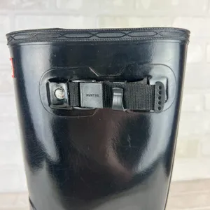 HUNTER Huntress Gloss Tall Rainboots Womens 8 Black Rubber Boots Wellington‎ 39 thumbnail 8