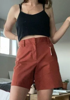 Lands End Burnt Orange Mid Rise Shorts thumbnail 2
