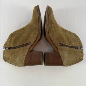 Frye Nora Suede Studded Booties‎ in Olive Green Size 8 thumbnail 6