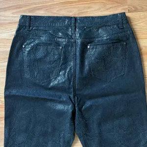 Lafayette 148 Black Shimmer Snakeskin Slim Leg Jeans Size 10 thumbnail 7