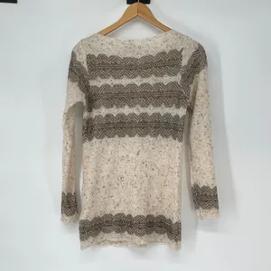 Per Una Winter White Wool Blend Knit Metallic Detail Textured Sweater‎ US Size 4 thumbnail 2
