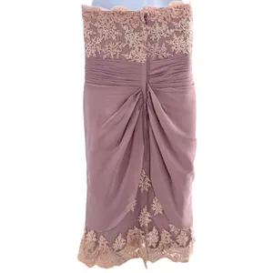 Vtg Hopeless Romantic Mauve Strapless Lace Rosette‎ Cocktail Dress 10 NEW Fairy thumbnail 5