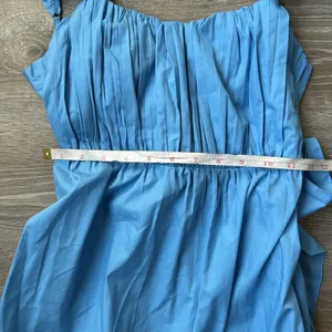 NEW Abercrombie & Fitch poplin bow back ruffle strap maxi dress XS thumbnail 13