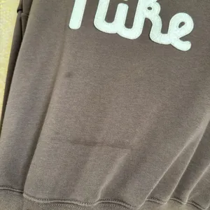 Nike Women's Sportswear Club Fleece Oversized Cropped Hoodie Brown Large thumbnail 5