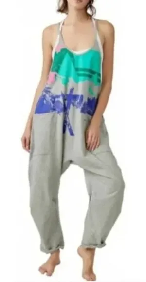 Free People Movement Hot Shot Onesie – Printed Graphic Jumpsuit, Women’s Size M thumbnail 1