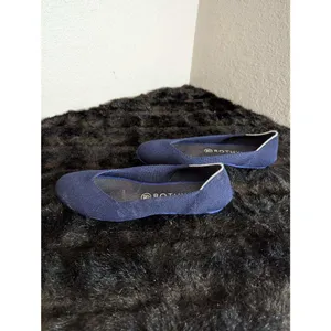 Rothy's Navy Blue The Round Toe Retired White Halo‎ Ballet Flats EUC Size 8.5 thumbnail 7