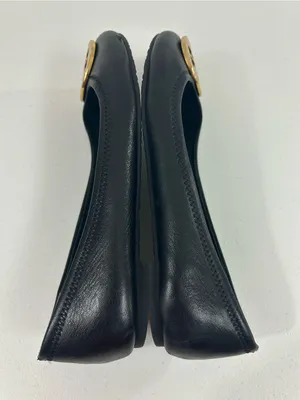 Tory Burch Black and Gold Reva Ballet Flats Size 6.5 M thumbnail 4