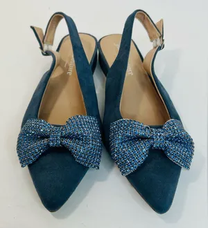 Juicy Couture “Chessa” Blue Suede Slingback Flats with Rhinestone Bows size 7 thumbnail 1