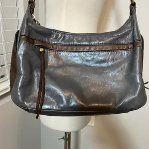 Hobo leather satchel gray‎ and brown Gray thumbnail 2