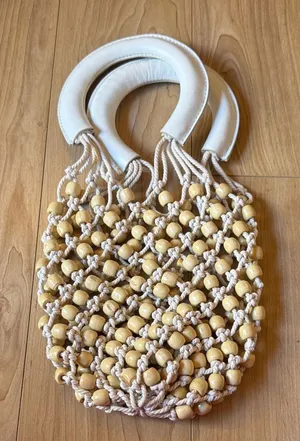 Tan Beaded Women's Bag thumbnail 1