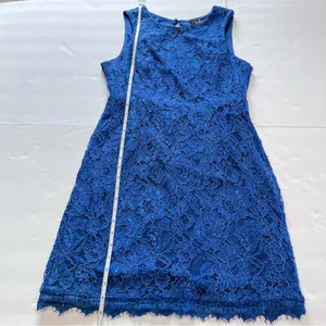 Lulus Rhythm of‎ Love Blue Lace Sleeveless Backless Bodycon Dress LARGE thumbnail 8