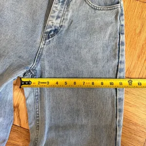 Unbranded Vintage High Rise Wide Leg Jeans 26x29.5 Actual Light Wash 100% Cotton thumbnail 9