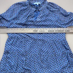 Karlie Tiered Mini Dress Long Sleeve Ruffle Neck Geometric Print Large thumbnail 8