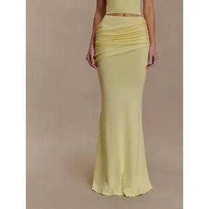 Meshki Maxi Skirt Gathered knit Irene Size XXS Lemon thumbnail 5