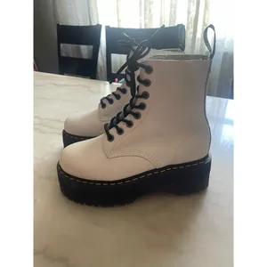 NEW Dr. Martens 1460 Pascal Max White Leather Platform Combat Boots thumbnail 10